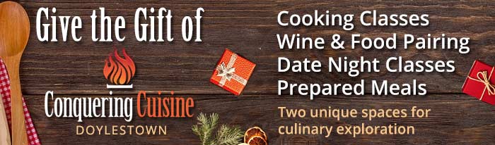 Are you looking for the perfect gift for the food lover in your life? Then our Holiday Gift Guide is for you. From classes to meal packages to gift cards, we have something for every foodie. If your favorite foodie is ready for a delicious and fun evening out, choose one of Conquering Cuisine's cooking classes or wine or beer events! Or maybe for a night in, treat them to one of our elevated, home-cooked, world influenced, family style meal packages which come ready to heat and serve. Can't decide? A gift card is a great choice.